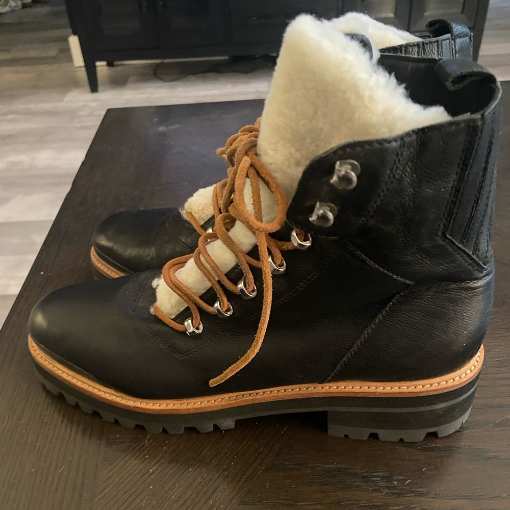 Marc Fisher Black and Tan Winter Boots